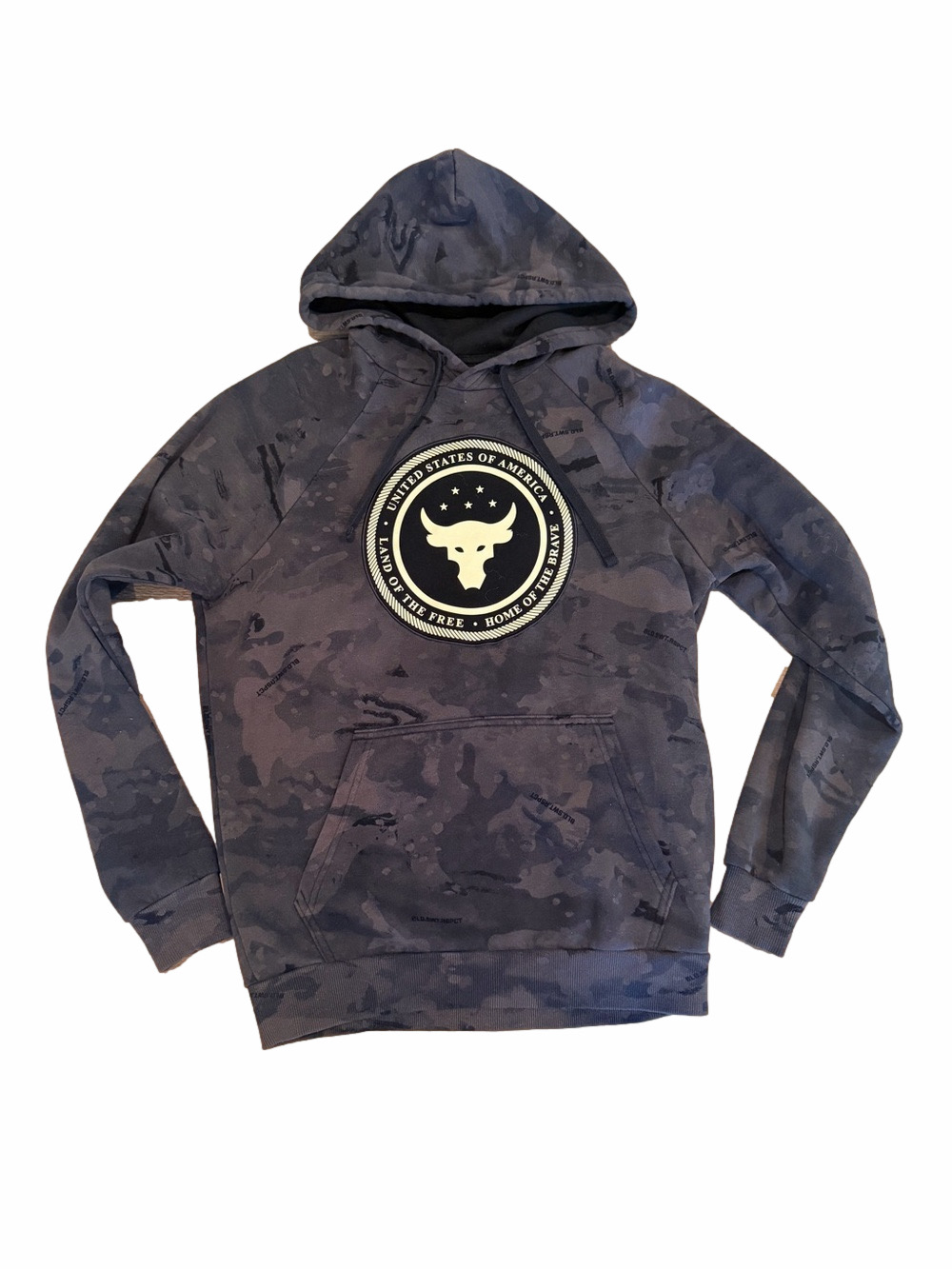 Under Armour The Rock Men's Black Camo Hoodie with Bull Logo